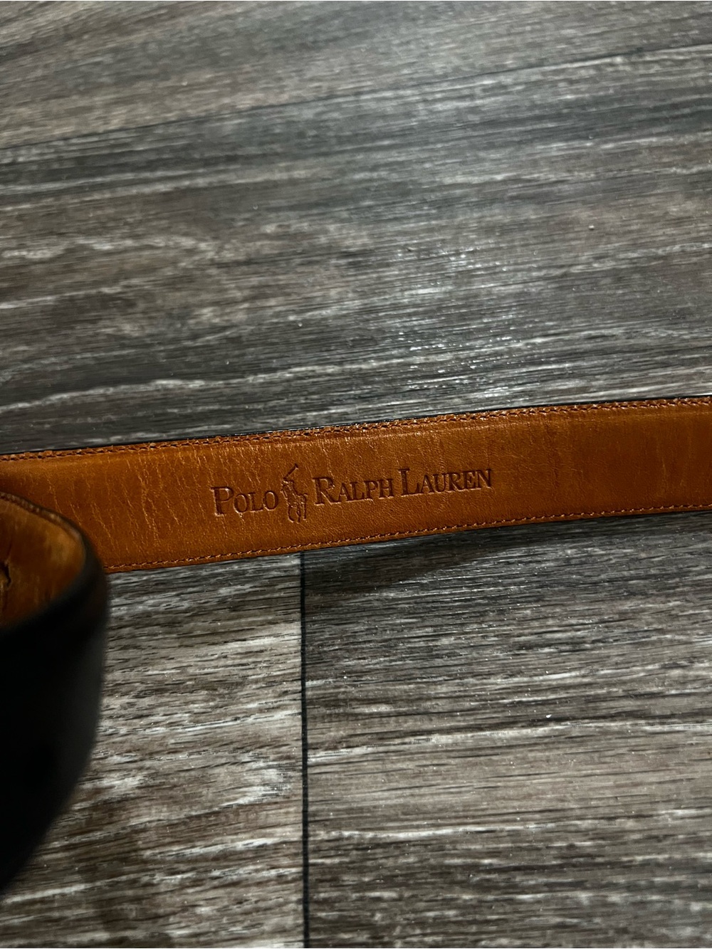 POLO RALPH LAUREN Classic Black Leather Men's Belt with Brass Buckle size 90/36 - Picture 4 of 6